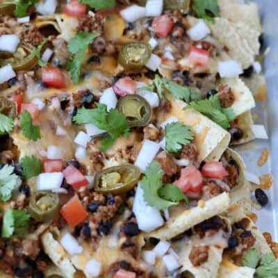 Sheet Pan Nachos With Ground Turkey - Organize Yourself Skinny