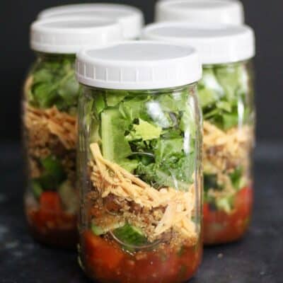 Vegan Taco Salad in a Jar - Organize Yourself Skinny