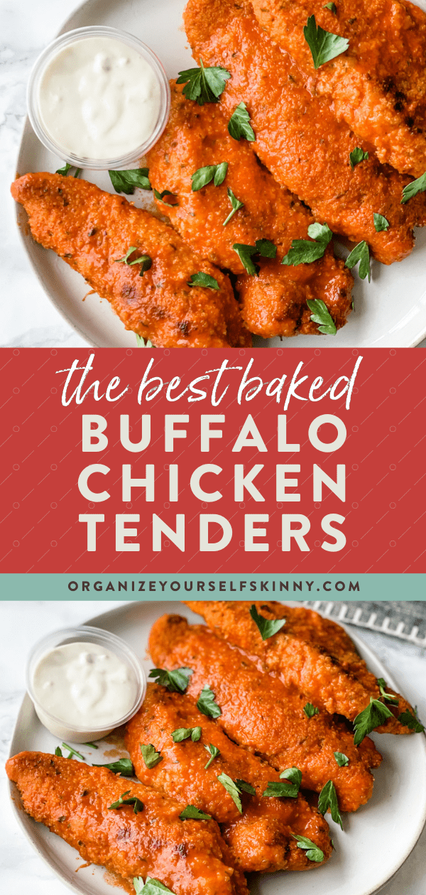 Baked Buffalo Chicken Tenders - Organize Yourself Skinny