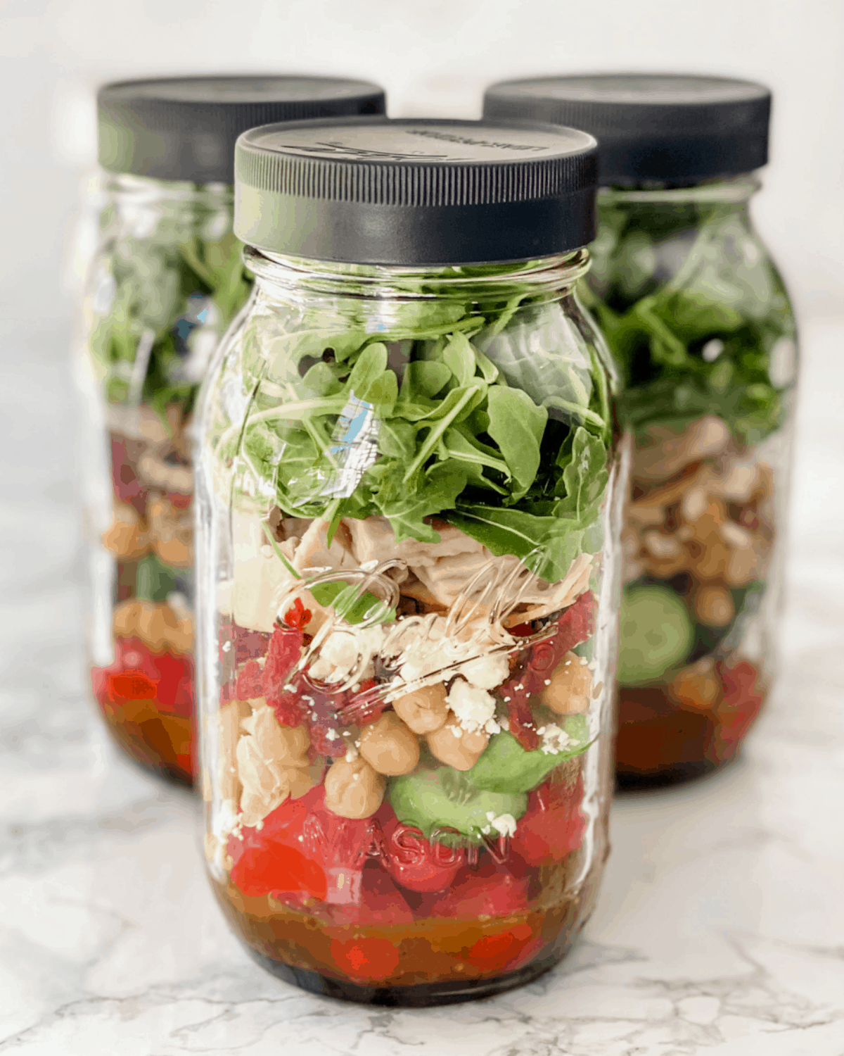 Protein Salad In a Jar - Organize Yourself Skinny