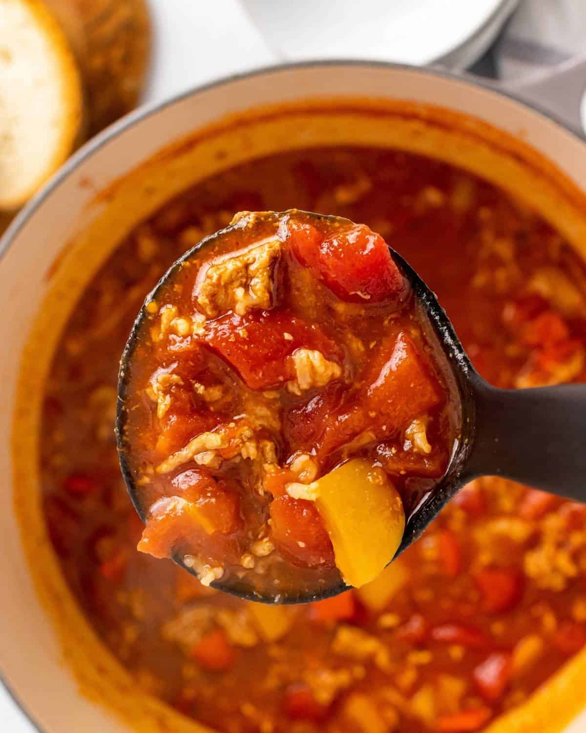 Healthy Stuffed Pepper Soup with Turkey and Quinoa - Foody Schmoody Blog