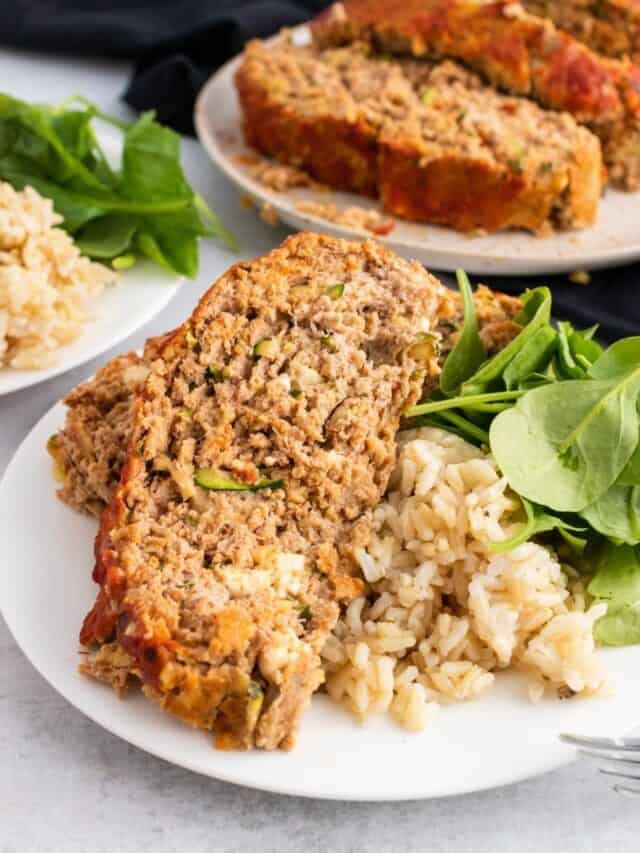 Turkey Zucchini Meatloaf With Feta