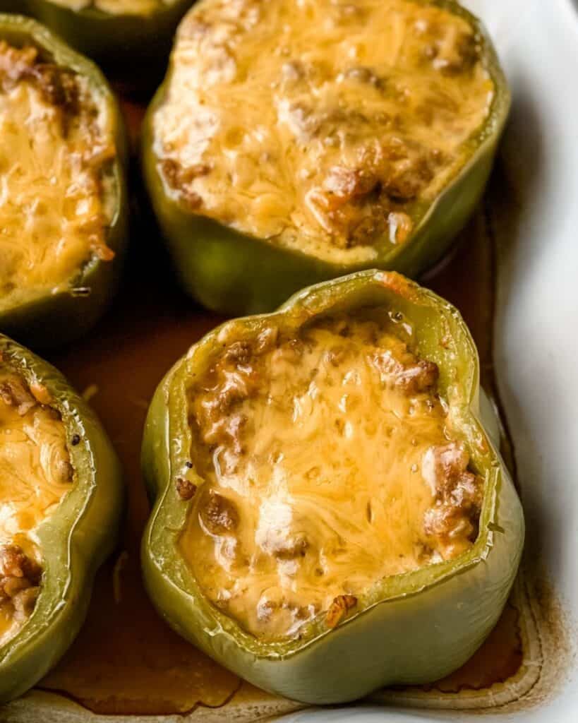 Cheeseburger Stuffed Peppers - Organize Yourself Skinny