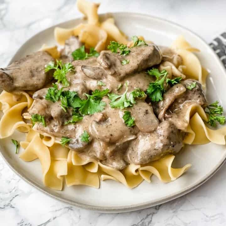 Slow Cooker Beef Stroganoff - Organize Yourself Skinny