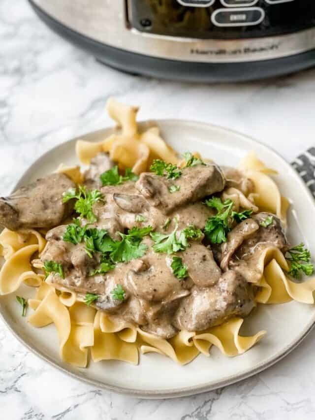 Healthy Beef Stroganoff Slow Cooker