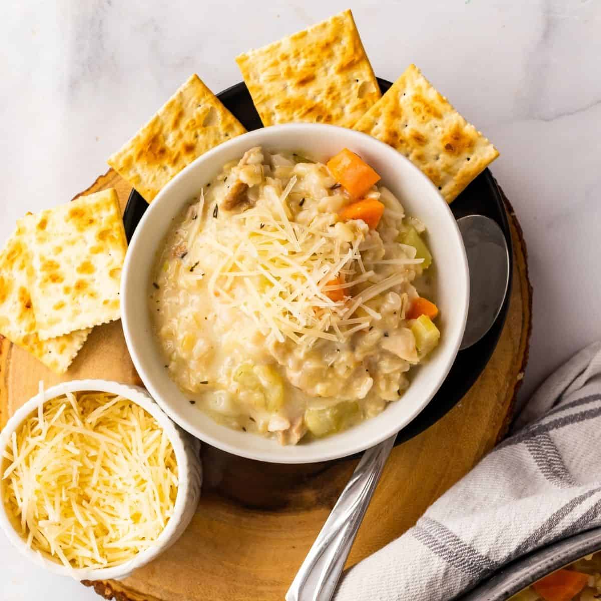Easy Creamy Chicken and Rice Soup - Healthy Fitness Meals