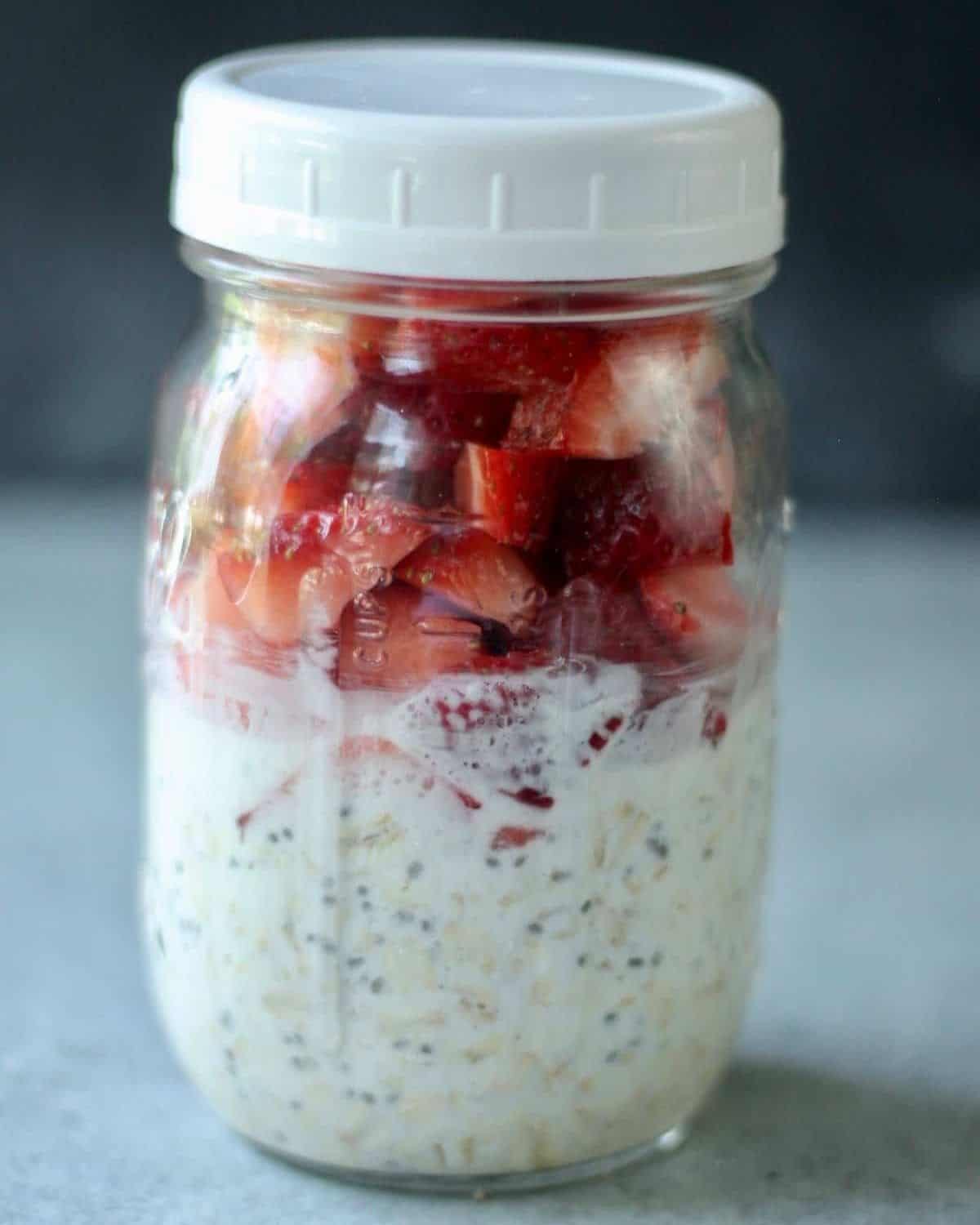 16oz Mason Jars for Overnight Oats Oatmeal Container - 2 Pack with