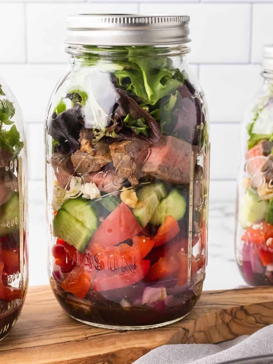 Protein Salad In a Jar - Organize Yourself Skinny