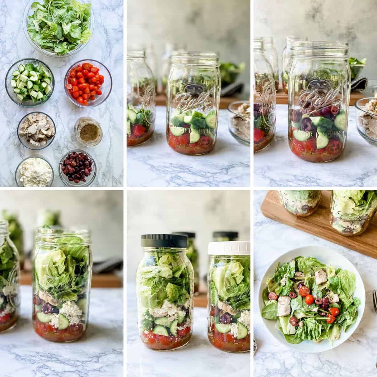 Chickpea Chicken Salad Jars with Quick Yogurt Dressing - Steam & Bake