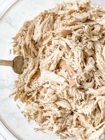 shredded chicken in a bowl