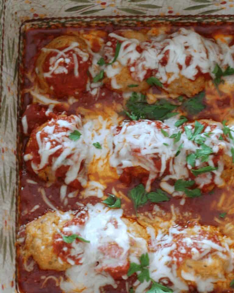 Chicken Parmesan Meatballs - Organize Yourself Skinny