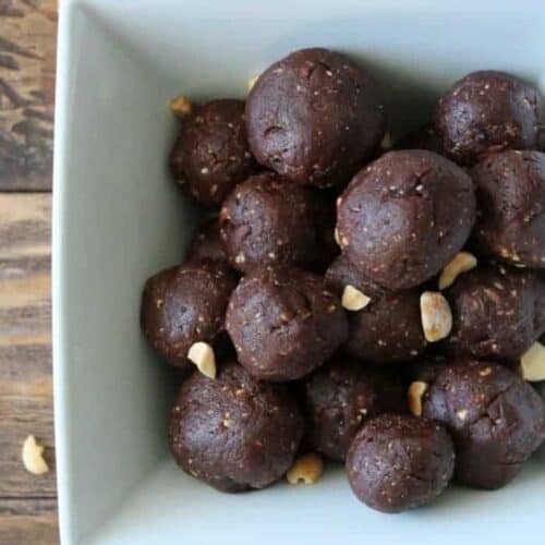 Chocolate Peanut Butter Protein Balls - Organize Yourself Skinny