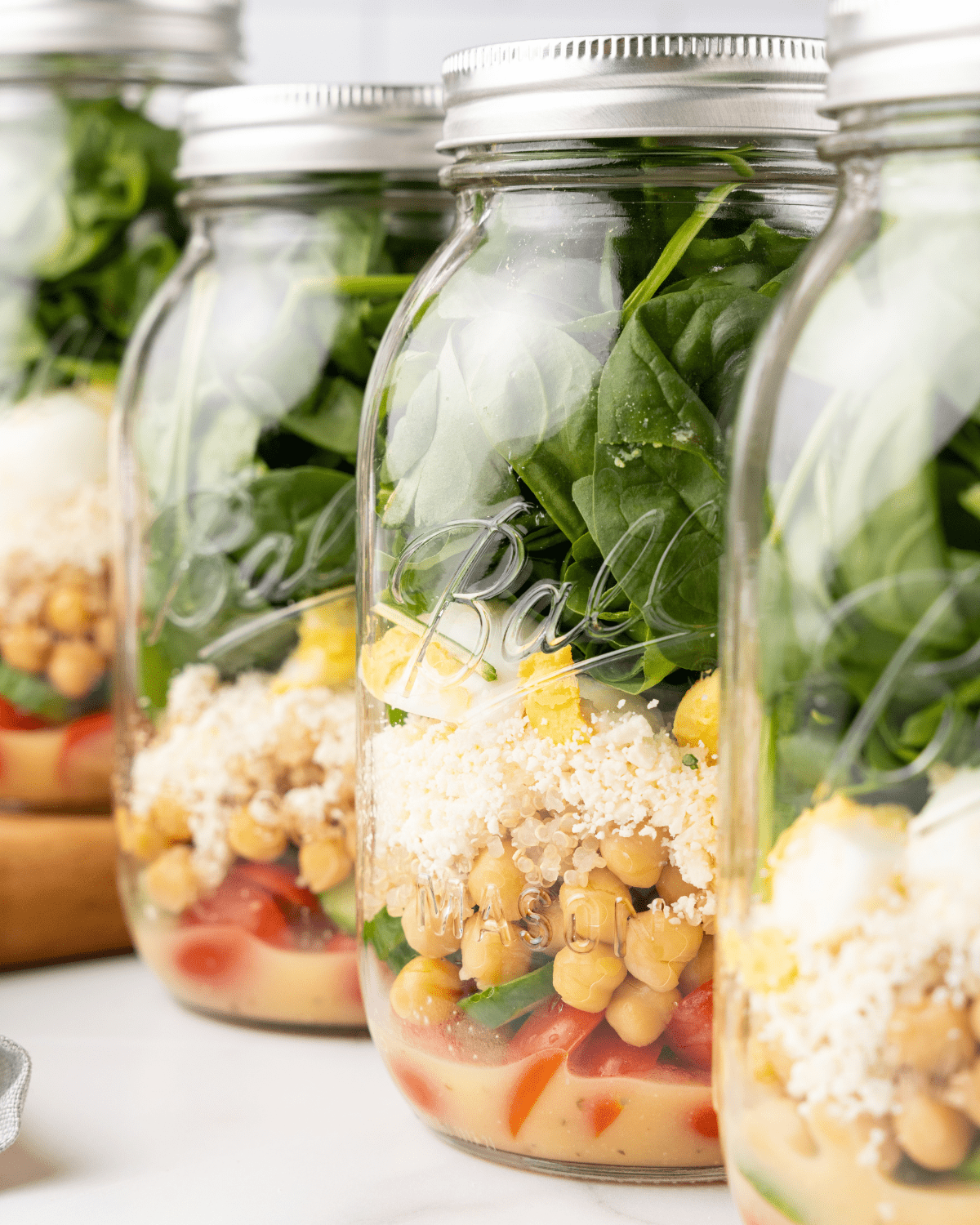 Easy Vegan High Protein Salad Jars - Modern Food Stories