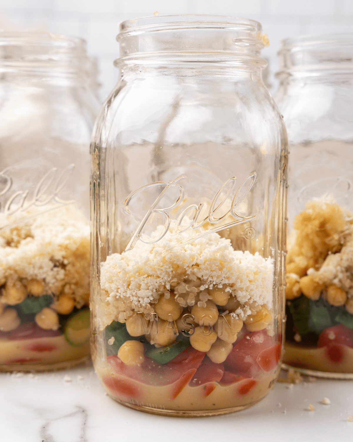 Easy Vegan High Protein Salad Jars - Modern Food Stories